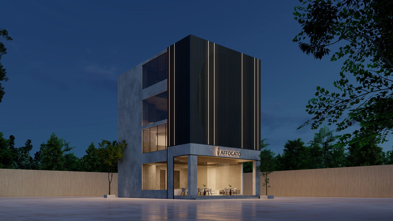 Affogato — warm earthy tones meeting contemporary grey finishes