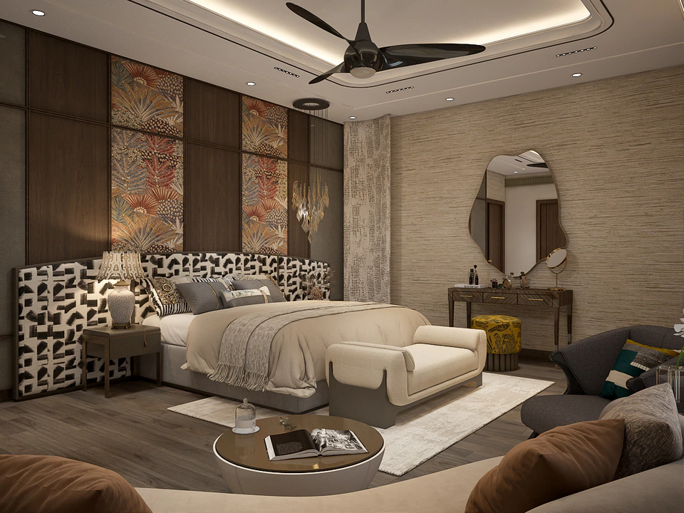 Elegant, minimalist interior layout